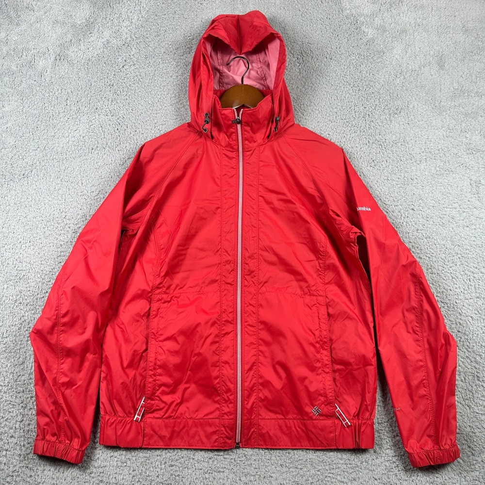 Columbia Switchback II Rain Jacket Womens Large Red Windbreaker‎ Hooded